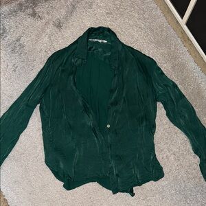 Zara Deep Green Button Down Shirt